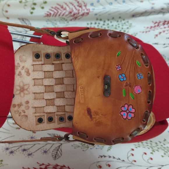 Vintage 70's Painted Leather Crossbody - Picture 2 of 6